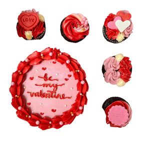 Valentine's Collection - includes 6-inch cake & 5 cupcakes