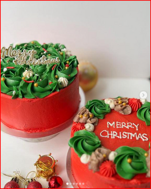 Christmas Collection 2 - 8 inch Cake w/ 12 decorated cupcakes