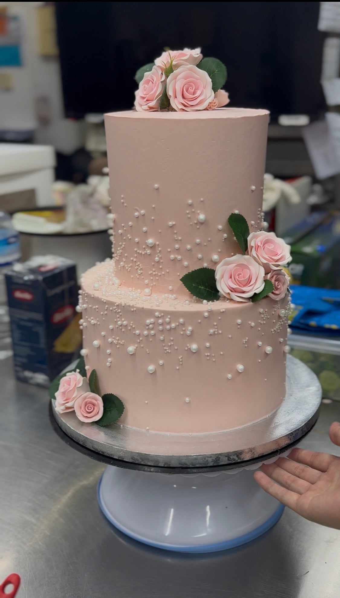 Wedding Cake 1  - Pink w/ Flowers