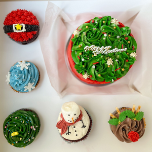 Christmas Collection Set 1 -  includes 6-inch cake & 5 cupcakes